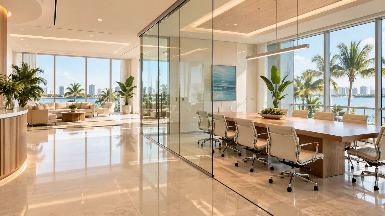 Commercial Cleaning in a bright Miami property