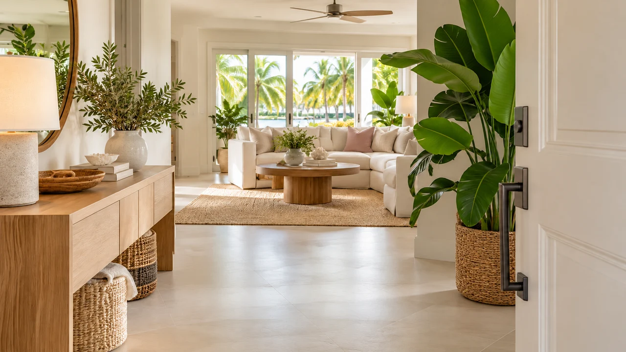 A clean welcoming entry into a bright Miami home
