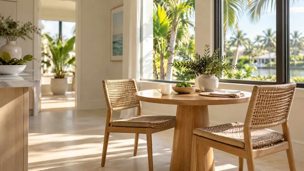 A welcoming clean breakfast corner in a Miami home